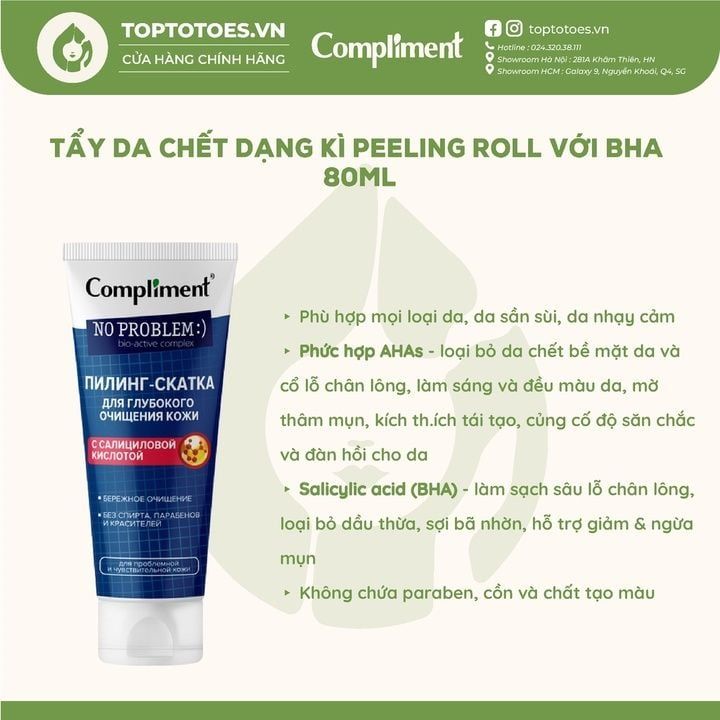 Tẩy da chết Compliment No Problem với BHA
