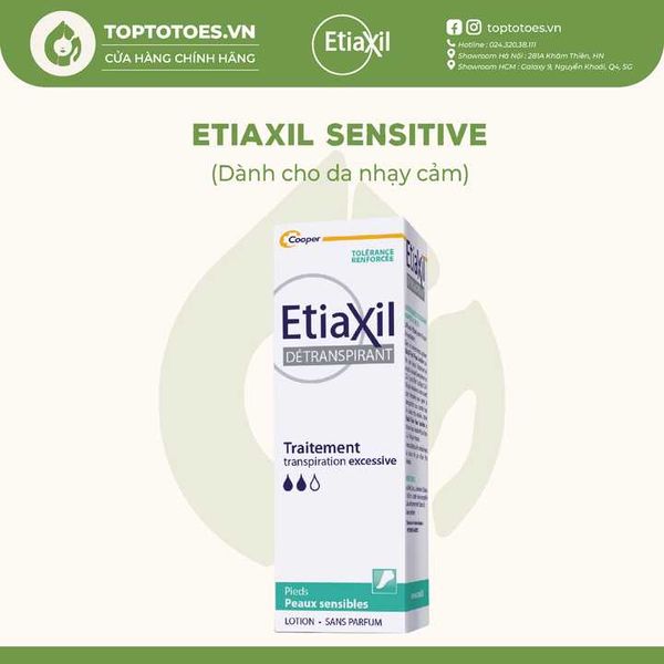 Lotion Etiaxil khử mùi, ngăn mồ hôi chân & bàn tay cho da nhạy cảm 100ml (nhãn xanh)