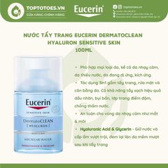 Nước tẩy trang Eucerin DermatoClean Hyaluron Micellar Water 3in1 100ml