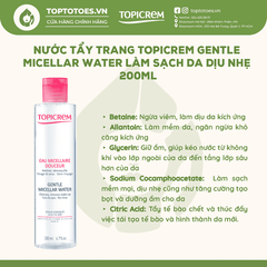 Nước tẩy trang Topicrem Gentle Micellar Water - 200ml (hồng)