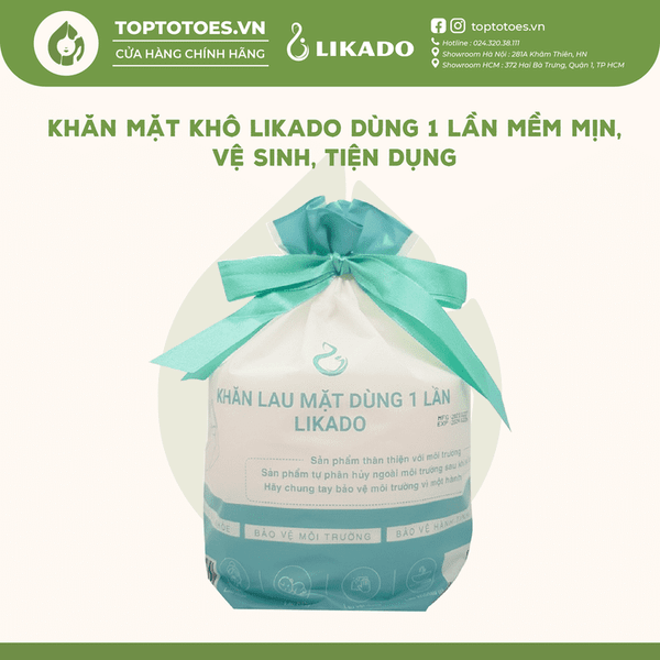 Khăn lau mặt dùng 1 lần Likado (50 khăn)