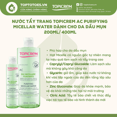 Nước tẩy trang Topicrem AC Purifying Micellar Water