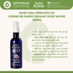 Nước hoa hồng hữu cơ Corine de Farme Organic Rose Water 200ml
