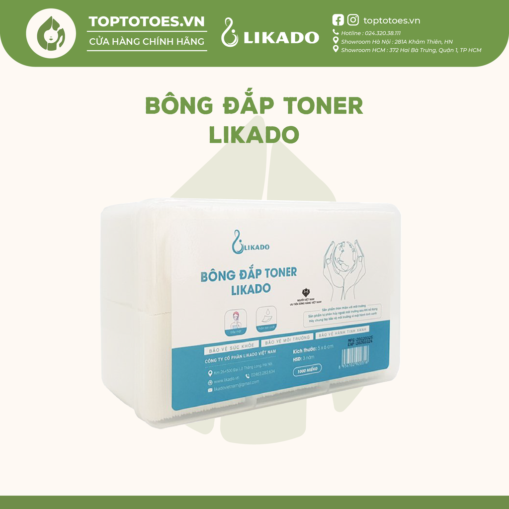 Bông tẩy trang/đắp toner Likado