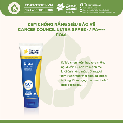 Kem chống nắng Siêu bảo vệ Cancer Council Ultra SPF 50+/ PA ++++