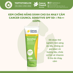 Kem chống nắng dành cho Da nhạy cảm Cancer Council Sensitive SPF 50+/ PA +++