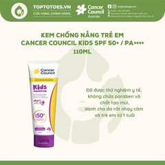 Kem chống nắng Trẻ em Cancer Council Kids SPF 50+/ PA ++++