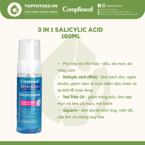 Foam rửa mặt Compliment No Problem 160ml