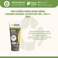 Kem chống nắng Năng động Cancer Council Active SPF 50+/ PA ++++