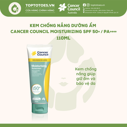 Kem chống nắng Dưỡng ẩm Cancer Council Moisturizing SPF 50+/ PA ++++