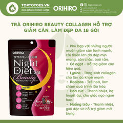 Trà Orihiro Beauty Collagen hỗ trợ giảm cân, làm đẹp da 16 gói/túi