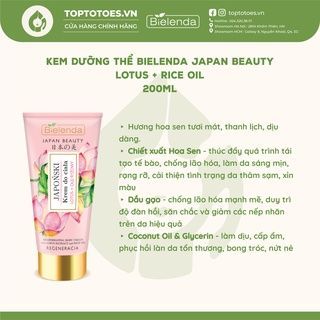 Kem dưỡng thể Bielenda JAPAN BEAUTY Japanese Body Cream