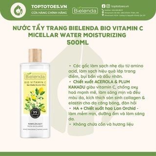 Nước tẩy trang Bielenda Bio Vitamin C Micellar Water Moisturizing 500ml