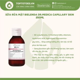 Sữa rửa mặt Bielenda Dr Medica Capillaries Soothing Micellar Emulsion 250ml