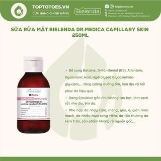Sữa rửa mặt Bielenda Dr Medica Capillaries Soothing Micellar Emulsion 250ml
