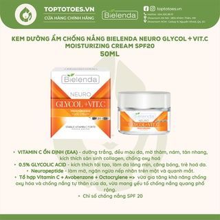 Kem dưỡng Bielenda Neuro Glycol + Vit.C SPF 20 50ml