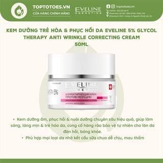 Kem dưỡng Eveline Glycol Therapy 5% Anti Wrinkle Correcting Cream 50ml