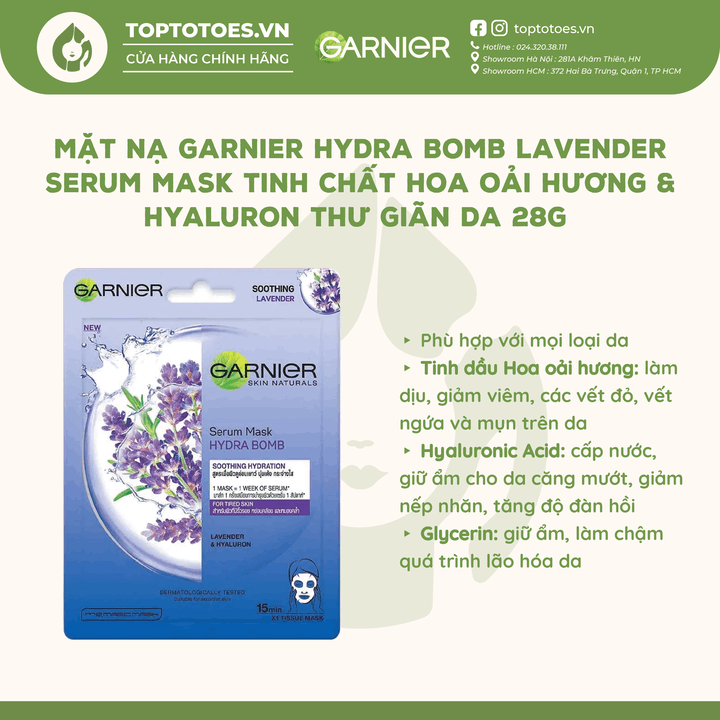 Mặt nạ giấy Garnier Serum Mask 28g