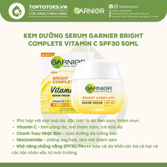 Kem dưỡng serum làm sáng da Garnier Bright Complete Vitamin C SPF30 50ml