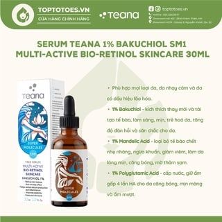 Serum Teana 1% Bakuchiol SM1 Super Molecules Multi-Active Bio-Retinol Skin Care