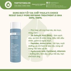 Dung dịch tẩy da chết Paula's Choice Resist Daily Pore Refining Treatment 2% BHA