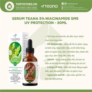 Serum Teana 5% Niacinamide SM5 Super Molecules UV Protection