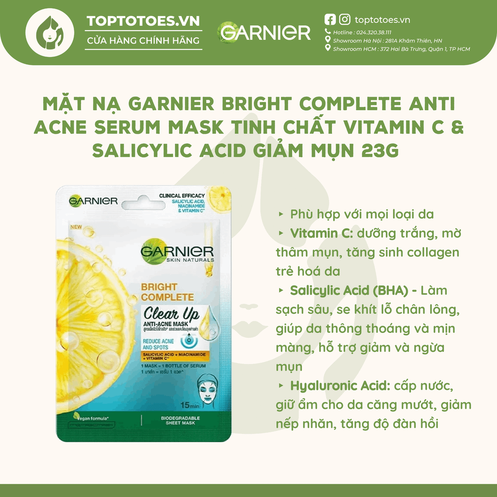 Mặt nạ giấy Garnier Serum Mask 28g