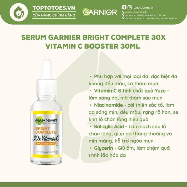 Serum Garnier Bright Complete 30x Vitamin C Booster 30ml