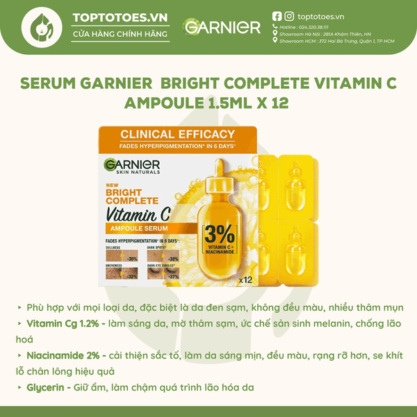 Serum Garnier Bright Complete Vitamin C Ampoule 1.5ml x 12