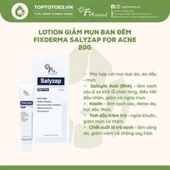 Lotion trị mụn ban đêm Fixderma Salyzap Lotion Night Time 20g
