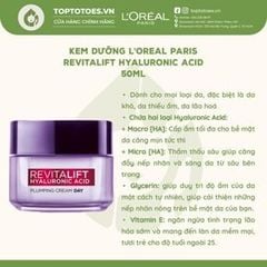 Kem dưỡng cấp ẩm L'Oreal Paris Revitalift Hyaluronic Acid 50ml