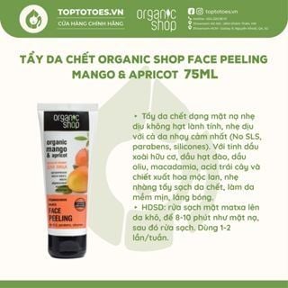 Tẩy da chết Organic Shop Face Peeling Mango & Apricot