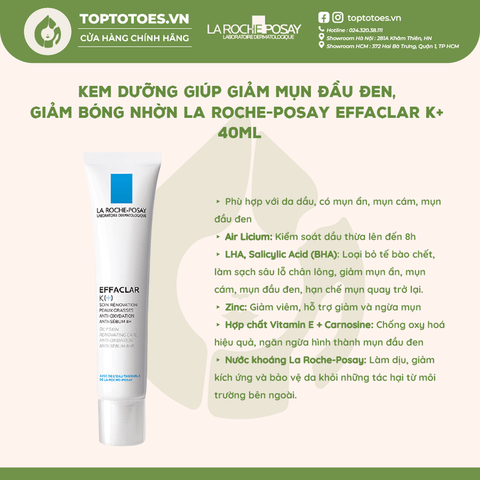 Kem dưỡng  La Roche-Posay Effaclar K+ 40ml