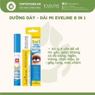 Tinh chất dưỡng giúp mi trông dày và dài hơn EVELINE COSMETICS LASH THERAPY PROFESSIONAL 8IN1 TOTAL ACTION CONCENTRATED EYELASH SERUM - 10ML