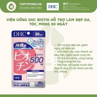 Viên uống DHC Biotin hỗ trợ làm đẹp tóc và móng - Gói 30 ngày
