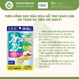 Viên uống DHC Forskohlii dầu dừa hỗ trợ giảm cân - Gói 30 ngày