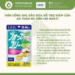 Viên uống DHC Forskohlii dầu dừa hỗ trợ giảm cân - Gói 30 ngày