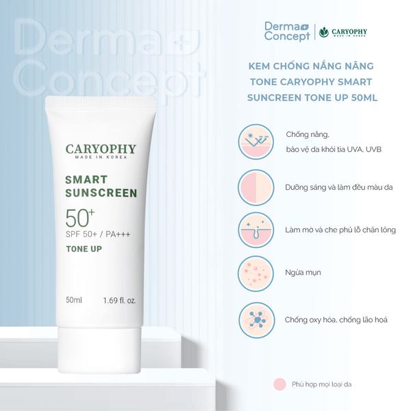 Kem chống nắng Caryophy Smart Sunscreen Tone Up 50ml