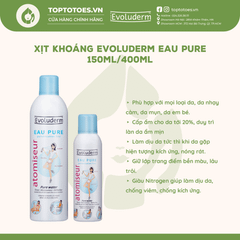 Xịt khoáng Evoluderm Atomiseur Eau Pure - 150ml