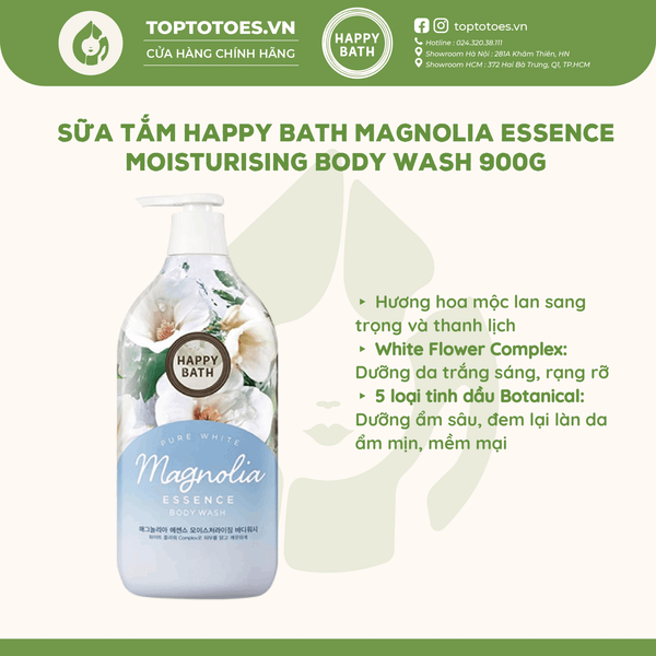 Sữa Tắm Happy Bath Essence Body Wash 900g - Magnolia