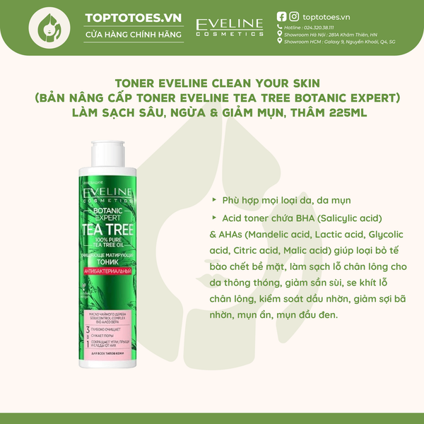 Toner Eveline Clean Your Skin 225ml