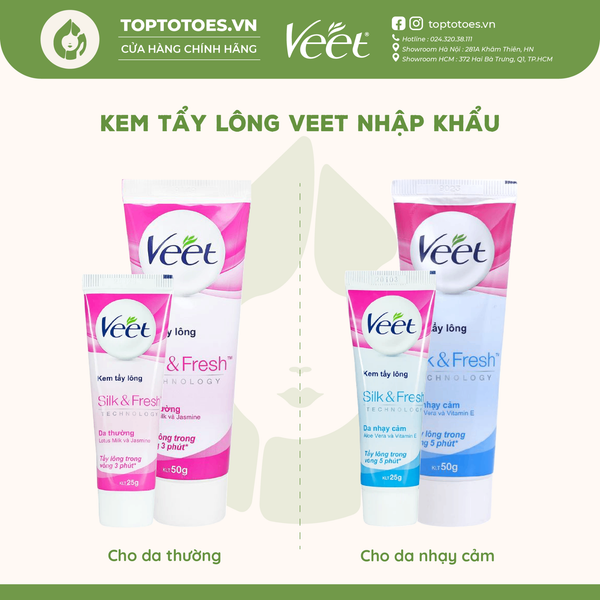 Kem tẩy lông Veet - Xanh biển 25g (da nhạy cảm)
