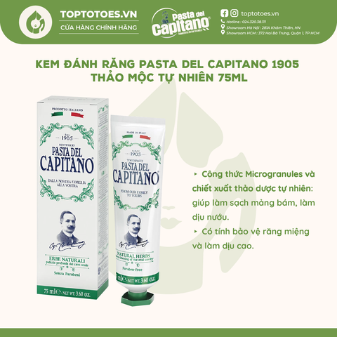 Kem đánh răng Capitano 1905 75ml - Natural Herbs (Thảo mộc tự nhiên)