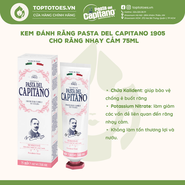 Kem đánh răng Capitano 1905 75ml - Sensitive (Chống ê buốt)