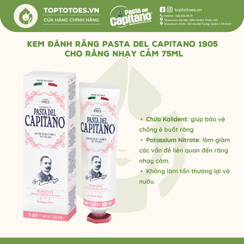 Kem đánh răng Capitano 1905 75ml - Sensitive (Chống ê buốt)
