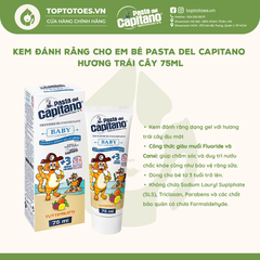 Kem đánh răng Pasta del Capitano Trẻ em 75ml - Baby Tuttifrutti (Vị hoa quả)