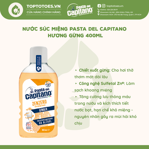 Nước súc miệng Pasta del Capitano 400ml - Hương Gừng