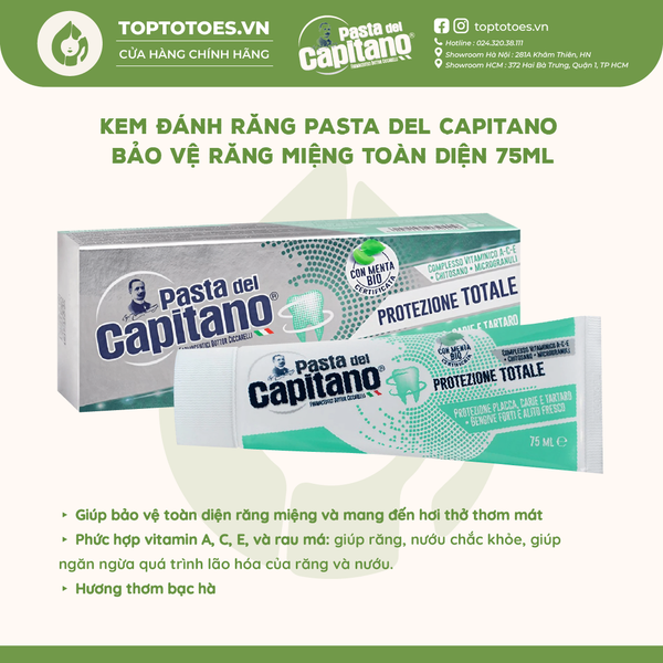 Kem đánh răng Pasta del Capitano 75ml - Bảo vệ toàn diện