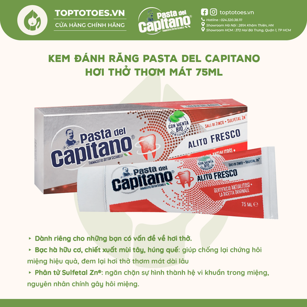 Kem đánh răng Pasta del Capitano 75ml - Hơi thở thơm mát
