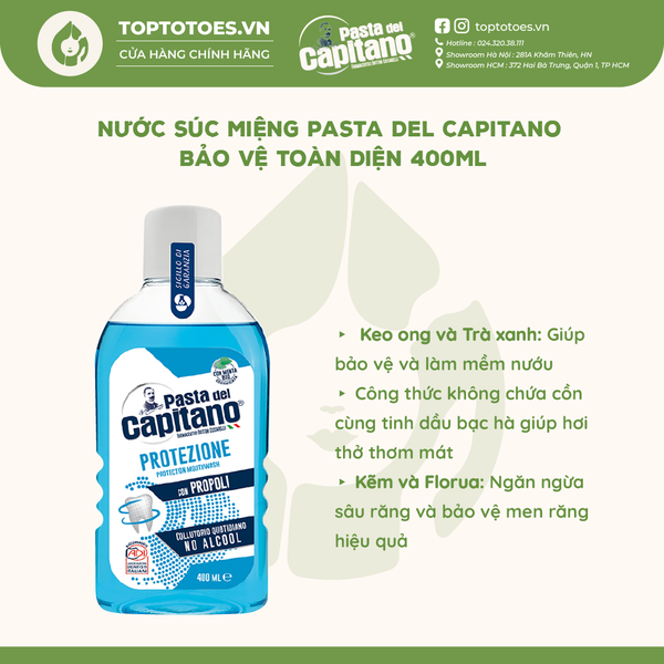 Nước súc miệng Pasta del Capitano 400ml - Bảo vệ toàn diện